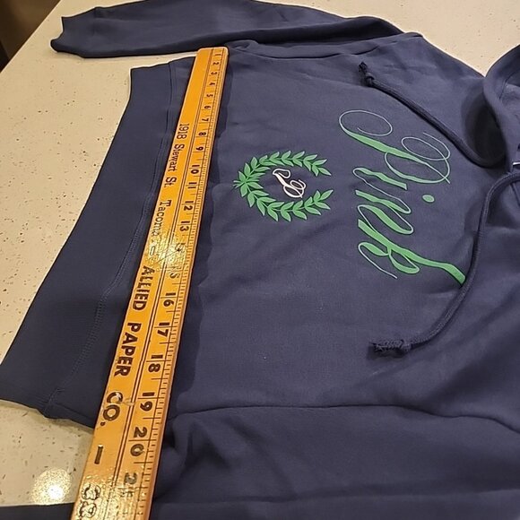 Victoria Secret Pink Cropped Top Fleece Sweatshirt Everyday Blue Hoodie S - Picture 8 of 9